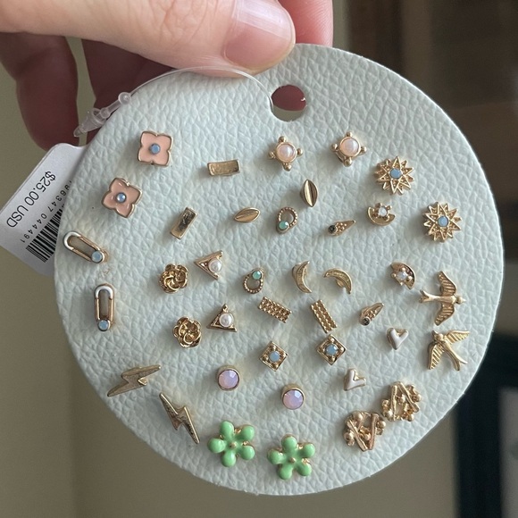 NWT- Free People Teeny Tiny Mega Stud Earring Set - Picture 3 of 3